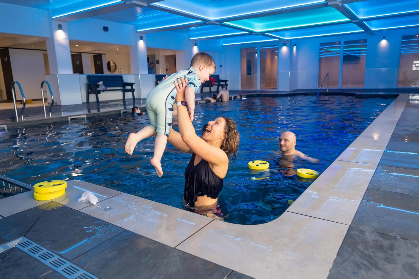 Woolacombe Sands Holiday Park Family Enjoying the Indoor Swimming Pool