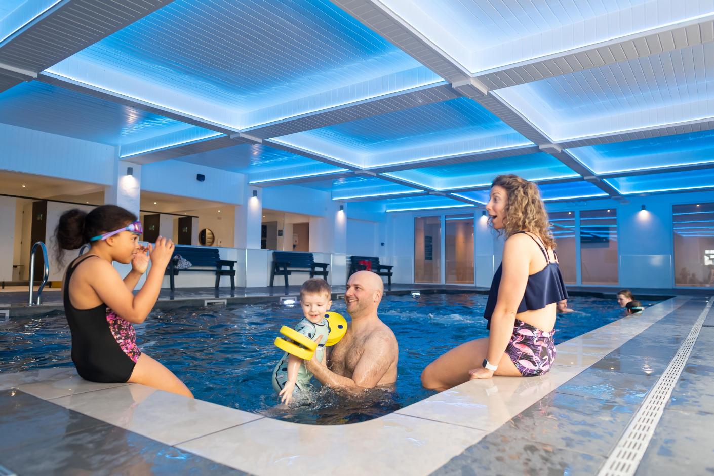 Woolacombe Sands Holiday Park Family Enjoying the Indoor Swimming Pool