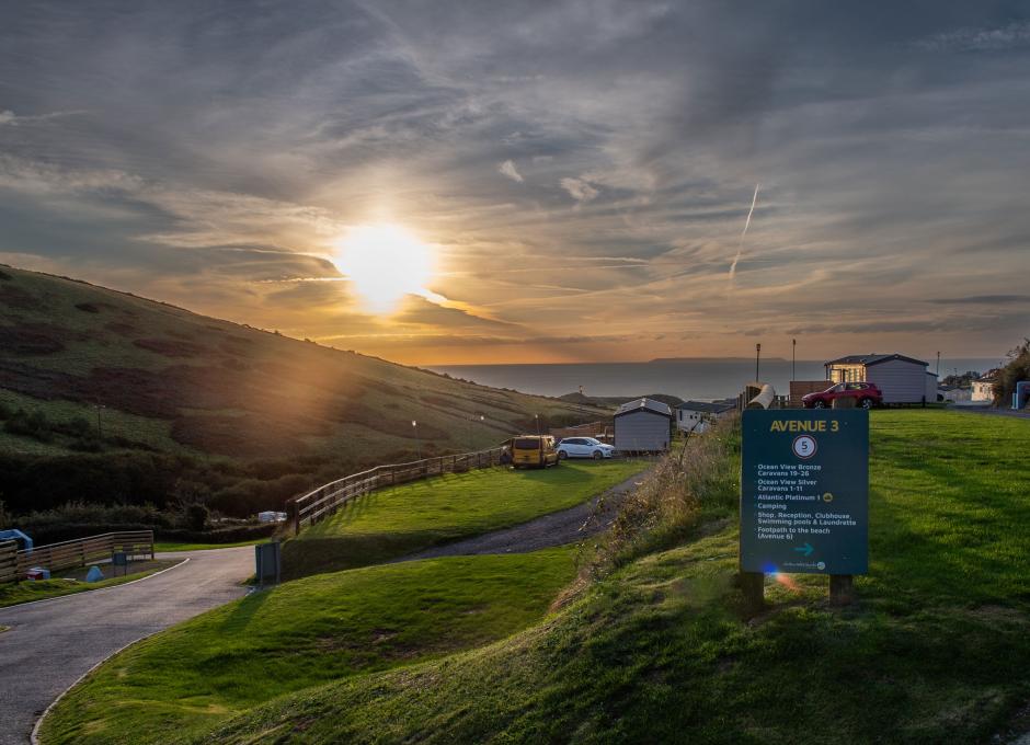 Sunset over Woolacombe Sands Holiday Park